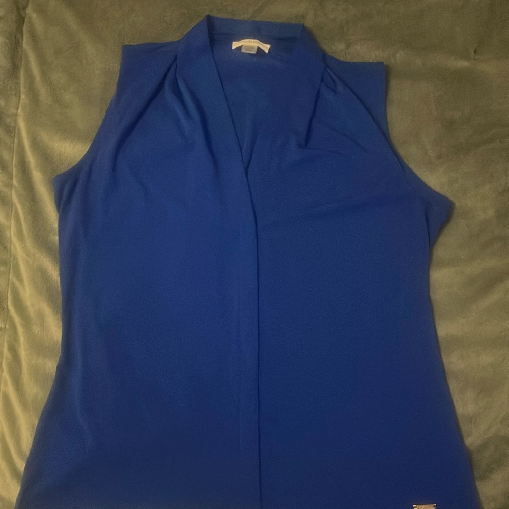 EUC Calvin Klein Royal Blue Sleeveless V-Neck Top (M)